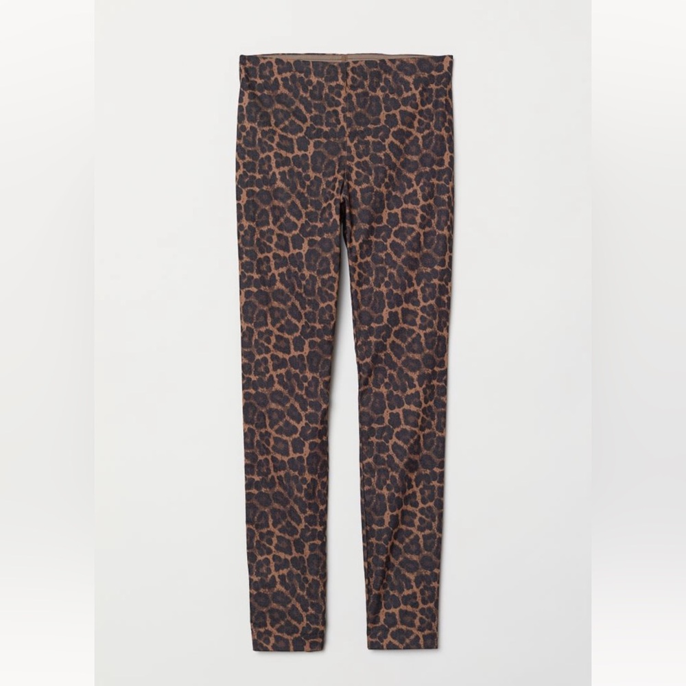 H&M brown leopard-print leggings size 4